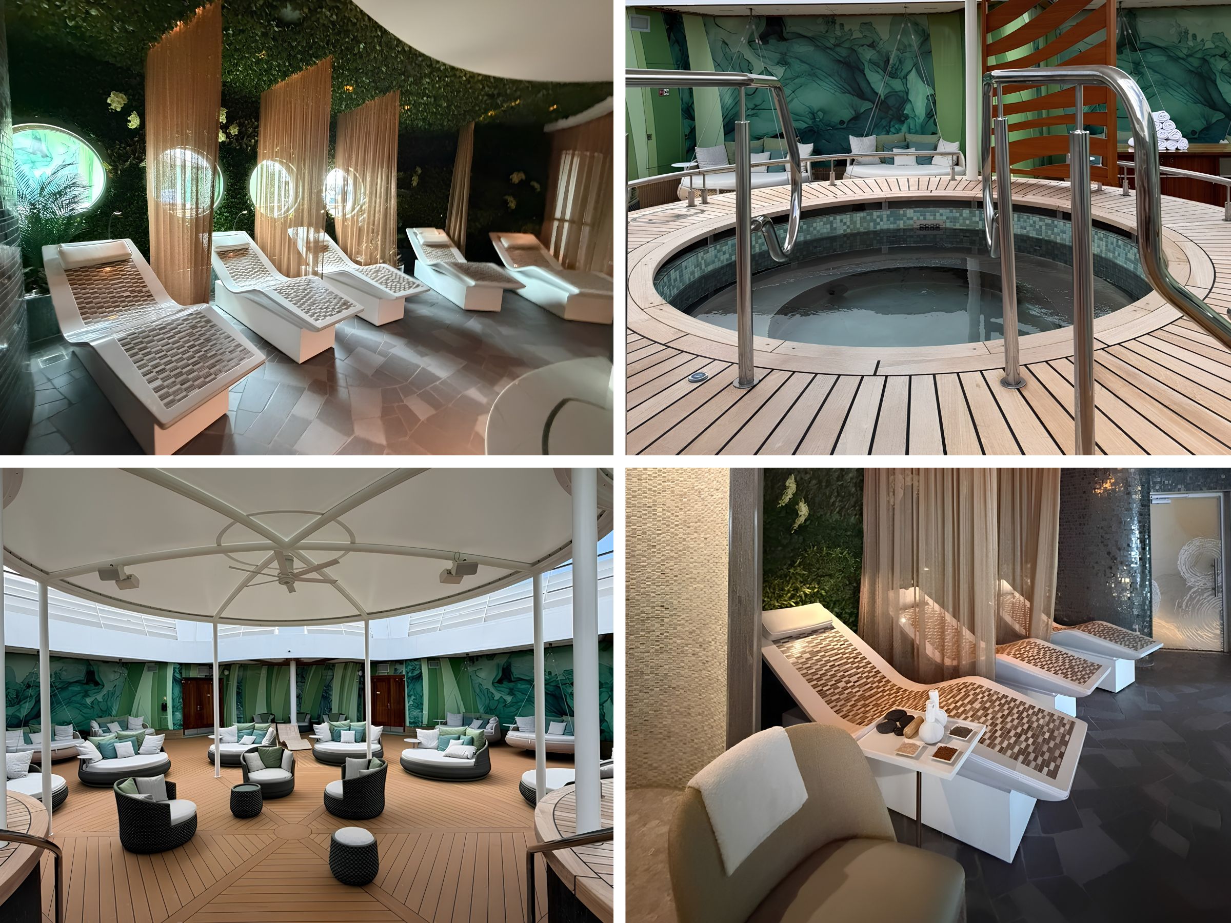 Senses Spa indoor and outdoor areas on the Disney Destiny