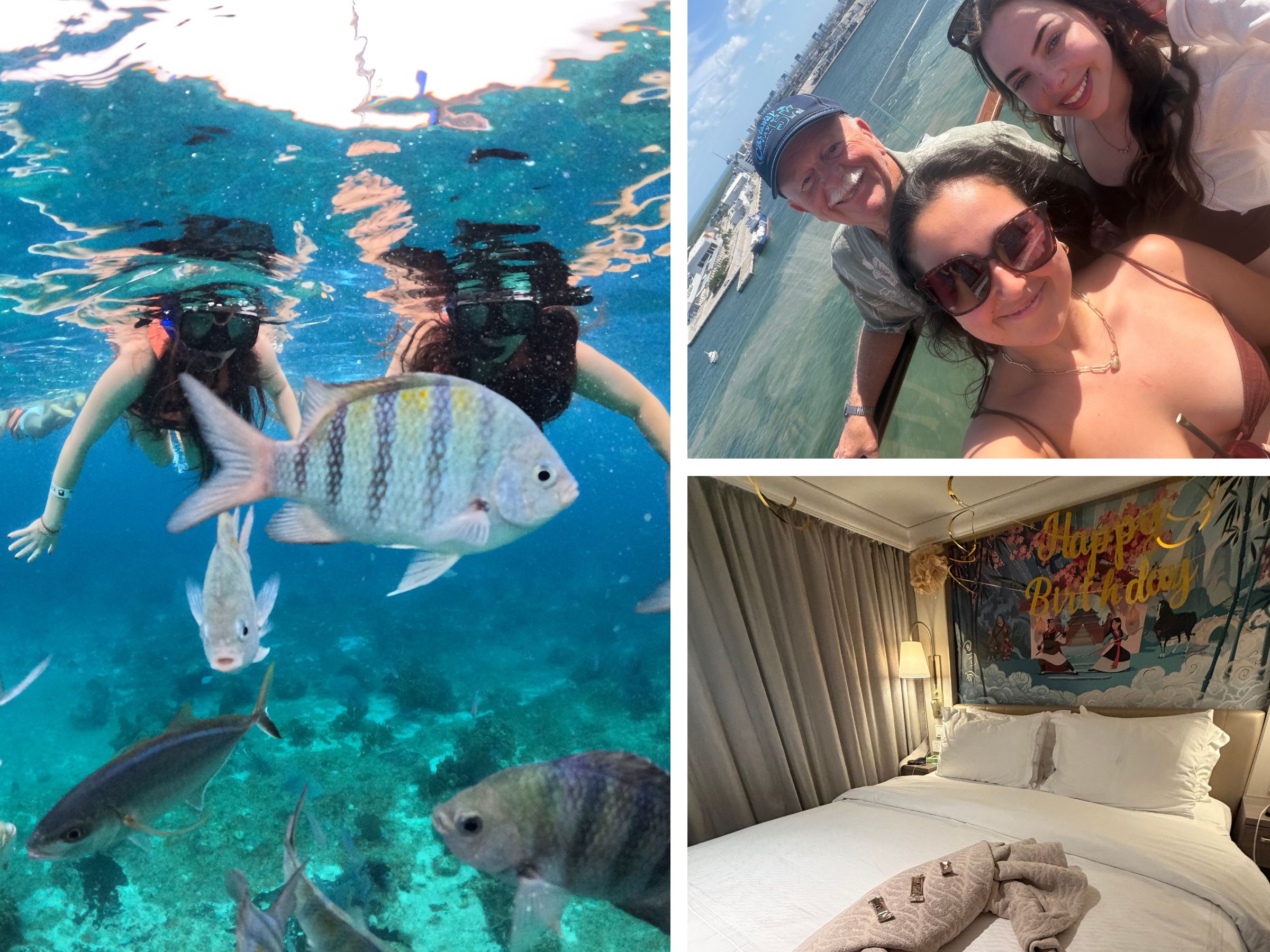Snorkeling on the VIP catamaran excursion in Cozumel, Mexico